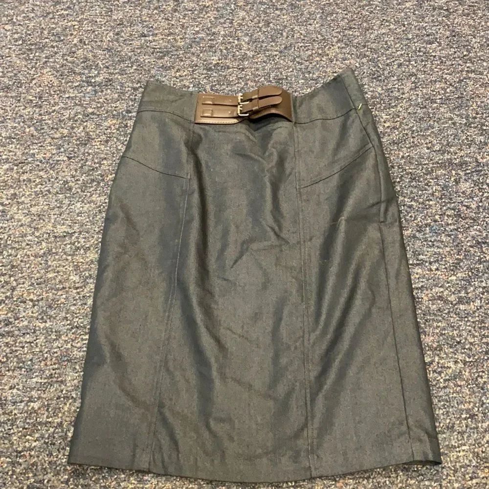 Worthington Black Faux Leather Accent Pencil Skirt